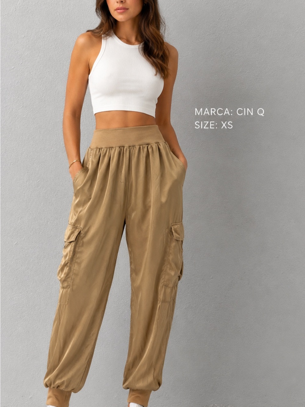 cinq a sept Tan Utility Jogger